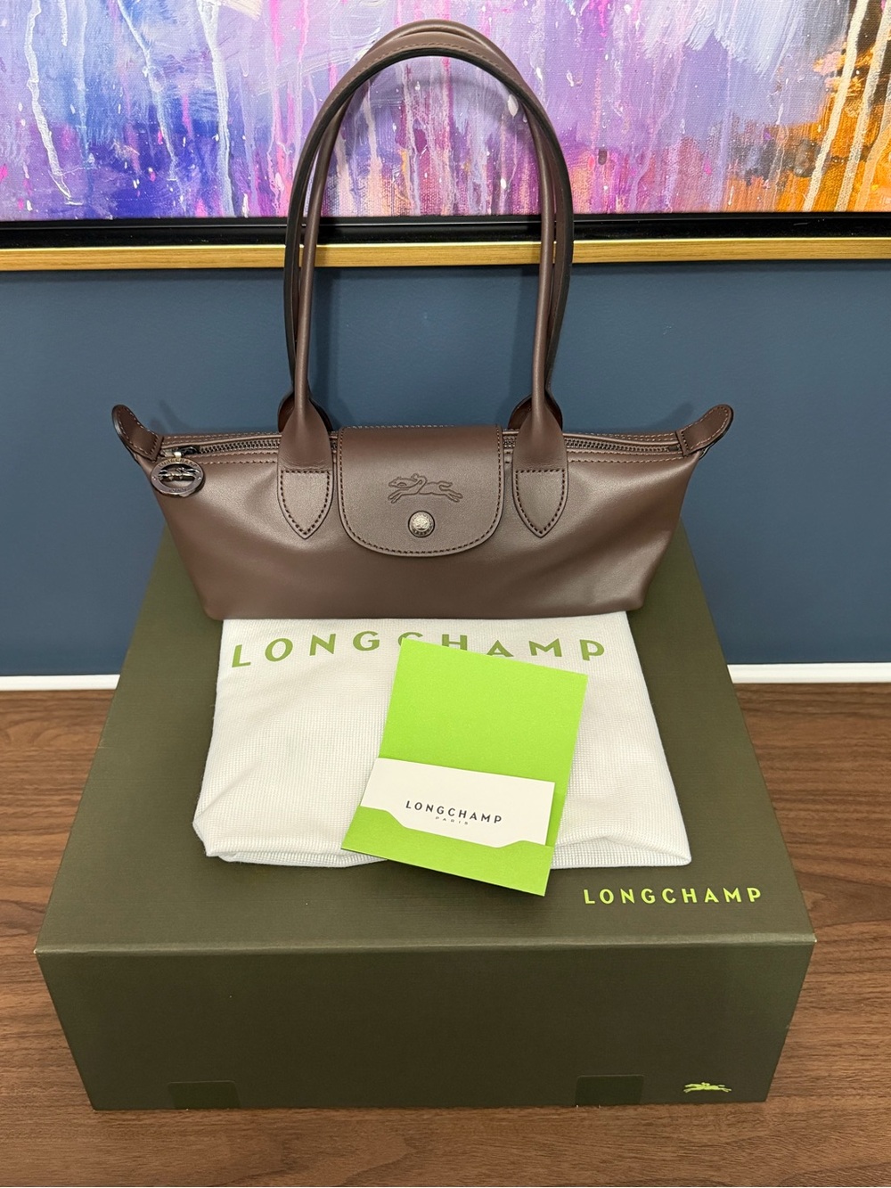 NWT! Longchamp Le Pliage Xtra Small Shoulder Bag - Mocha